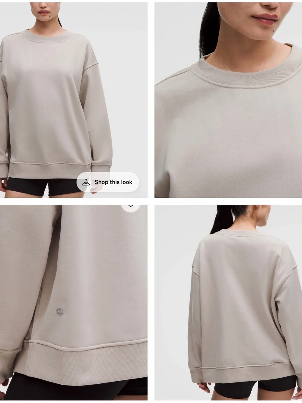 lululemon athletica Relaxed Crewneck Sweater in Light Taupe